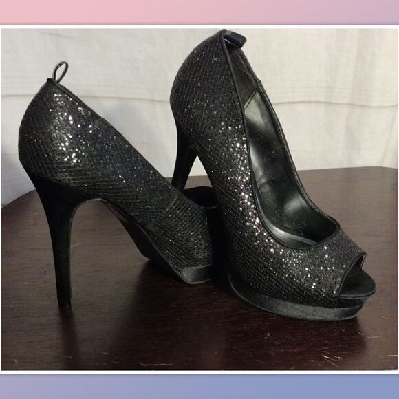 NWOB My Delicious Black Sparkly Pumps Size 7.5 - Picture 2 of 6